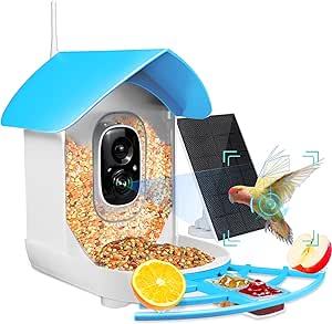 EAONE Smart Bird Camera Feeder - Solar Powered, AI Bird Species ID, 1080P HD Auto Record, Instant Notify, Ideal Gifts asin的图片