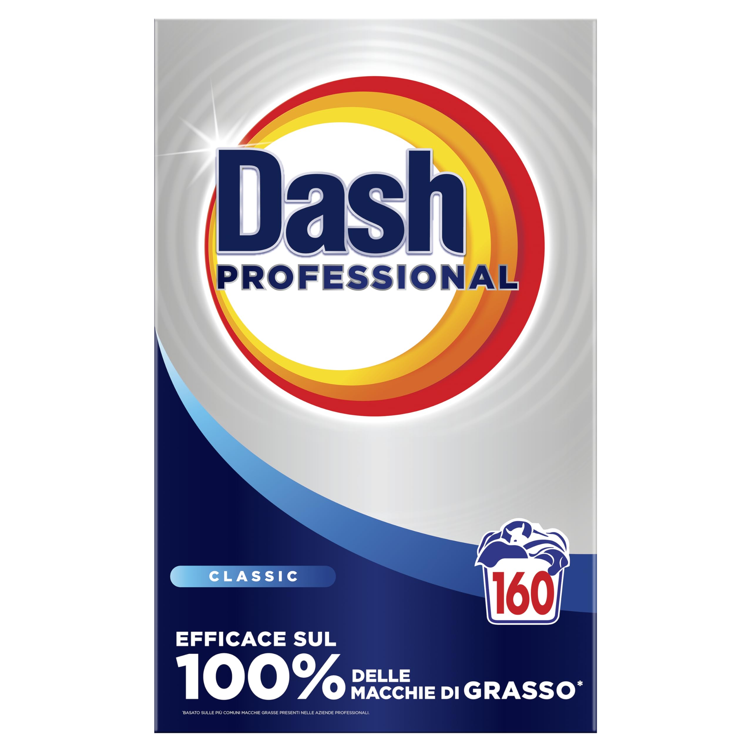 Dash Professional Classico, Detersivo Lavatrice Polvere Professionale, 160 lavaggi, 8kg, Efficace su tutti i tipi di macchie grasse, Bianco Straordinario, Per Bucato Professionale