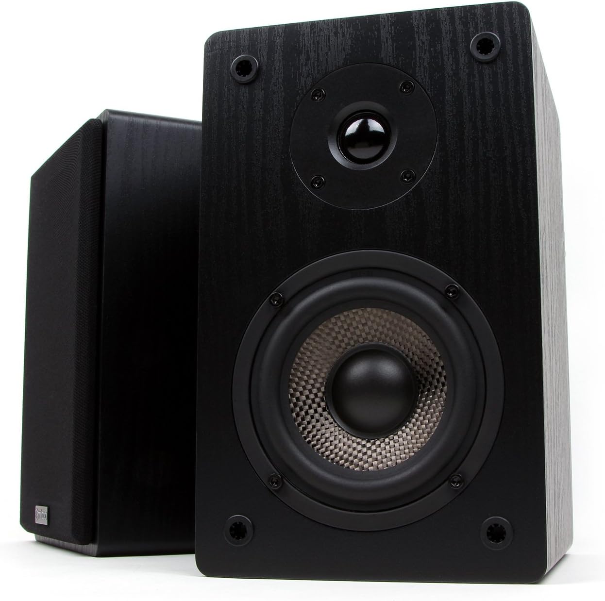 Micca Micca MB42 Bookshelf Speakers, Passive, Needs Amplifier or Receiver, Not for Use Directly with Turntable, 4-Inch Carbon Fiber Woofer and Silk Dome Tweeter (Black, Pair)