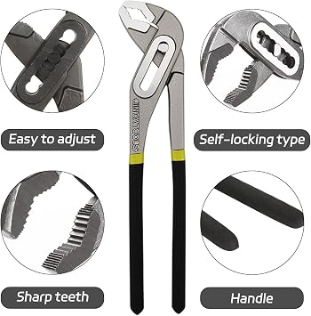 Professional 250mm Quick-Adjust Water Pump Pliers - High Grip Groove Joint Plumbing Tool with Comfort-Grip Handle, Chrome Vanadium Steel & Anti-Slip Design for Secure Handling