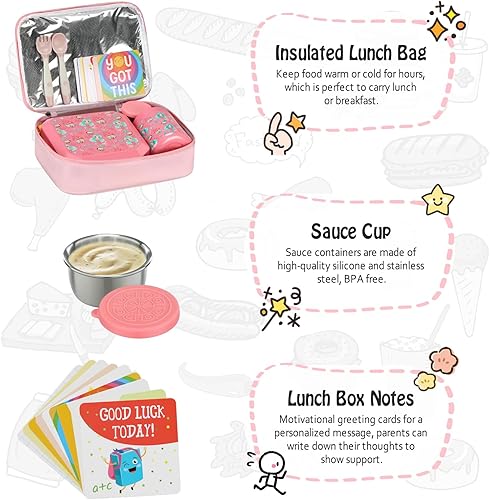 Miniatura 4 de Itslife Lonchera Bento para niños con bolsa térmica de sopa y lonchera de 12 onzas, recipientes de comida a prueba de fugas para la escuela de