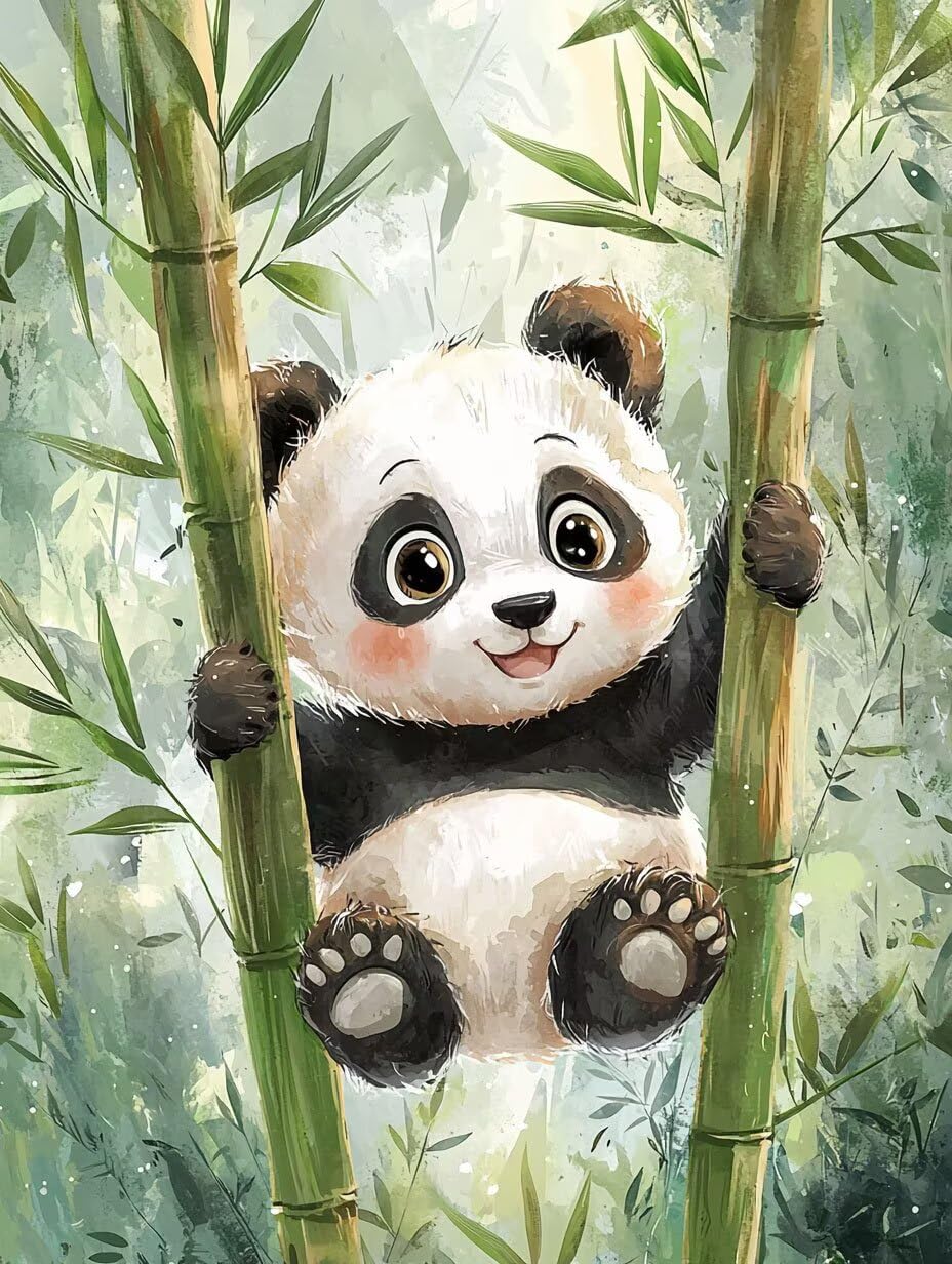 WO3W-480 zestaw do malowania diamentami 5D, zielona panda, obraz dla początkujących dzieci, "zrób to sam", haft krzyżykowy, do dekoracji domu, na ścianę, prezent dla kobiet, 80 x 110 cm