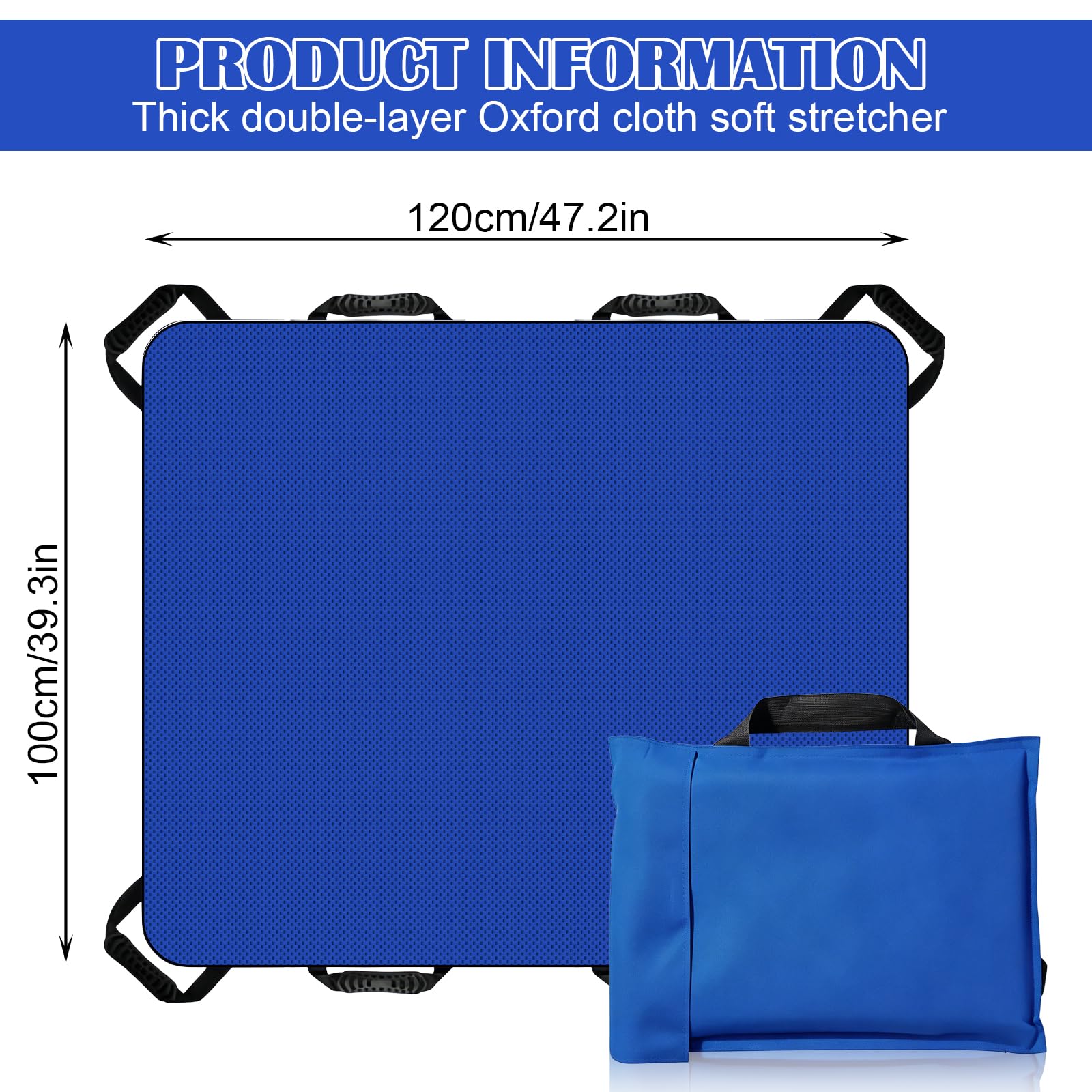 Tabla de transferencia para levantadores de pacientes, 100 x 120 cm, paño deslizante para postrados en cama con 8 asas reforzadas, tabla de transferencia de pacientes, plegable, toalla antideslizante