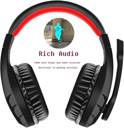 Vista 3 de NUBWO U3 - Auriculares de juego de 0138in para PC PS4 PS5 laptop Xbox One Mac iPad SwitchJuego de computadora micrófono flexible sobre la oreja