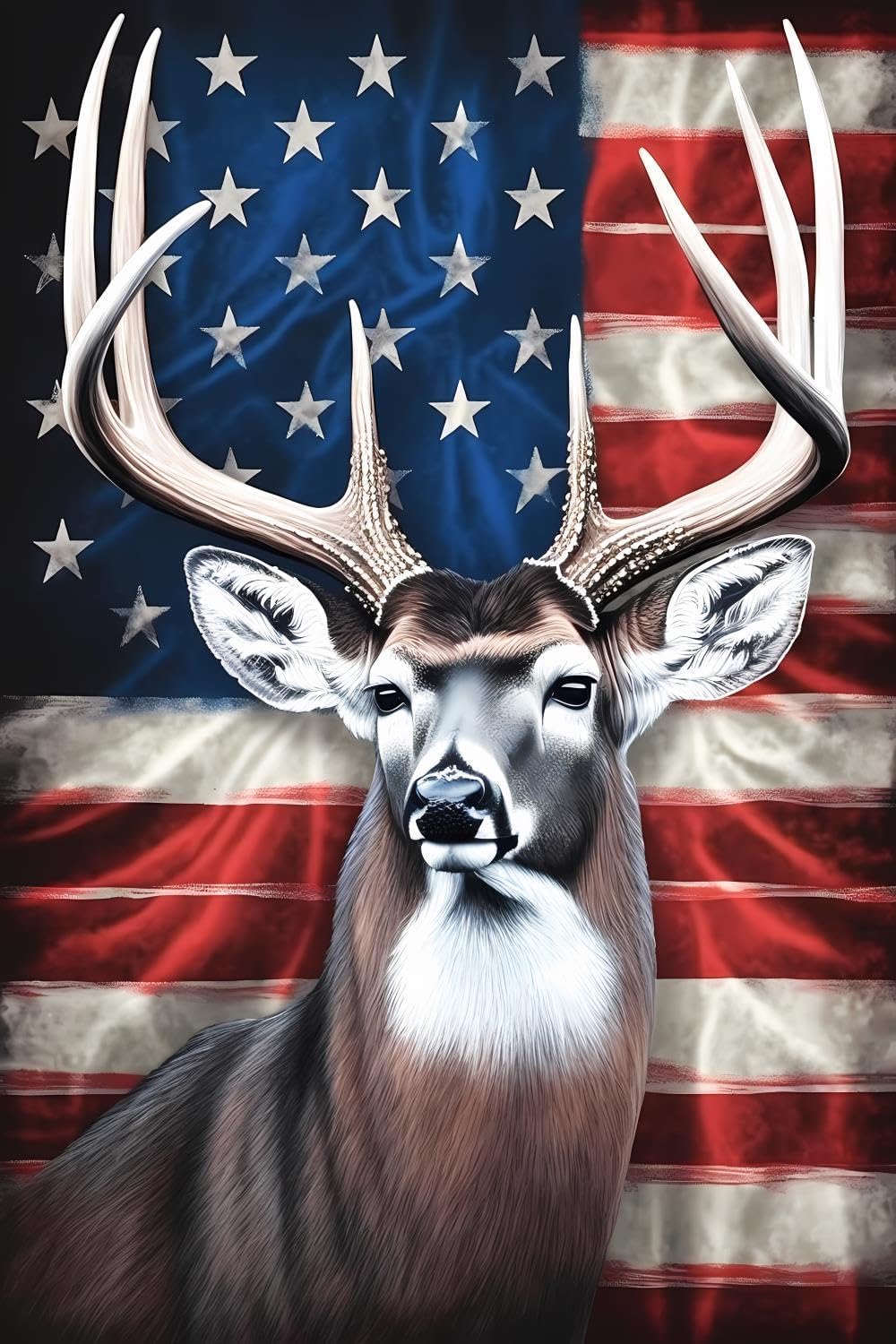NSUAJOF 5D Deer Diamond Painting Kits, Full Round Diamond Art Kits for Adults and Kids American Flag Diamond Dots Paint by Numbers Kits (20x30 inch)
