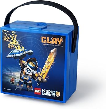 Lego Nexo Knights Lunch Handle, Portable Storage Box, Blue, 15.9 x 17.3 x 9.7 cm