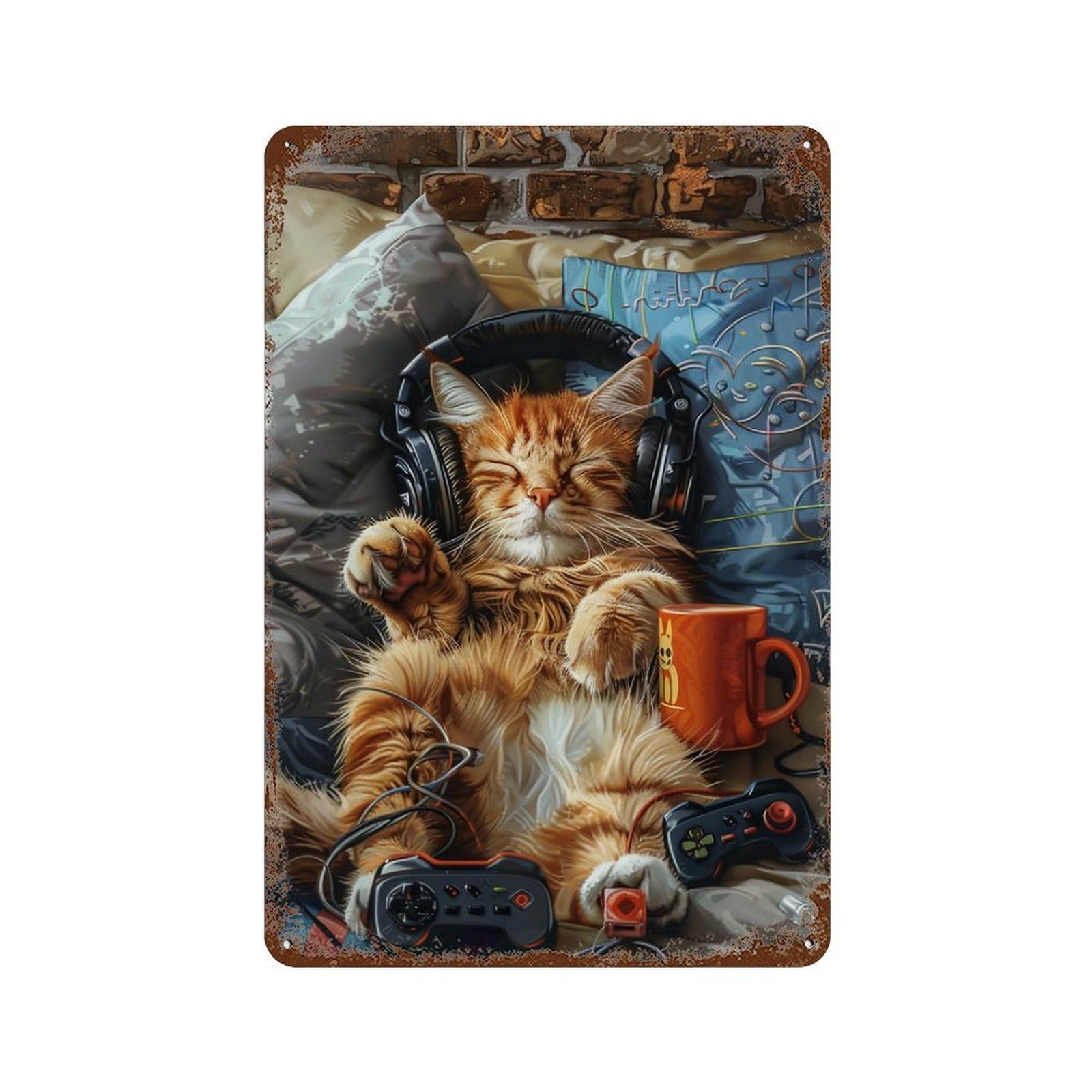 HDURYEYRYY Retro Leisure Tabby 01 Wall Retro Iron Vintage Art Metal Tin Sign Poster Modern Home Cofffee Club Art Bar Shop Decor Style 30x20cm