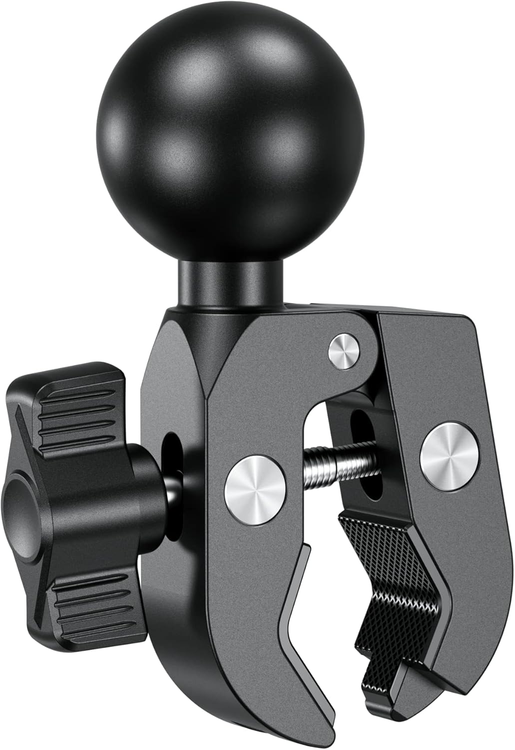 BRCOVAN 1.5'' Ball Clamp Mount Base with Aluminum Alloy Tough-Claw, Fit Handlebar Rail 0.5'' to 1.75'' in Diameter, Compatible with RAM Mounts C Size 1.5 Inches Ball Double Socket Arm