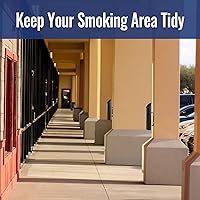 Vista 6 de Receptáculo de tope de cigarrillo montado en la pared. Contenedor de eliminación de cigarrillos, lata de cigarrillos para exteriores, cenicero sin