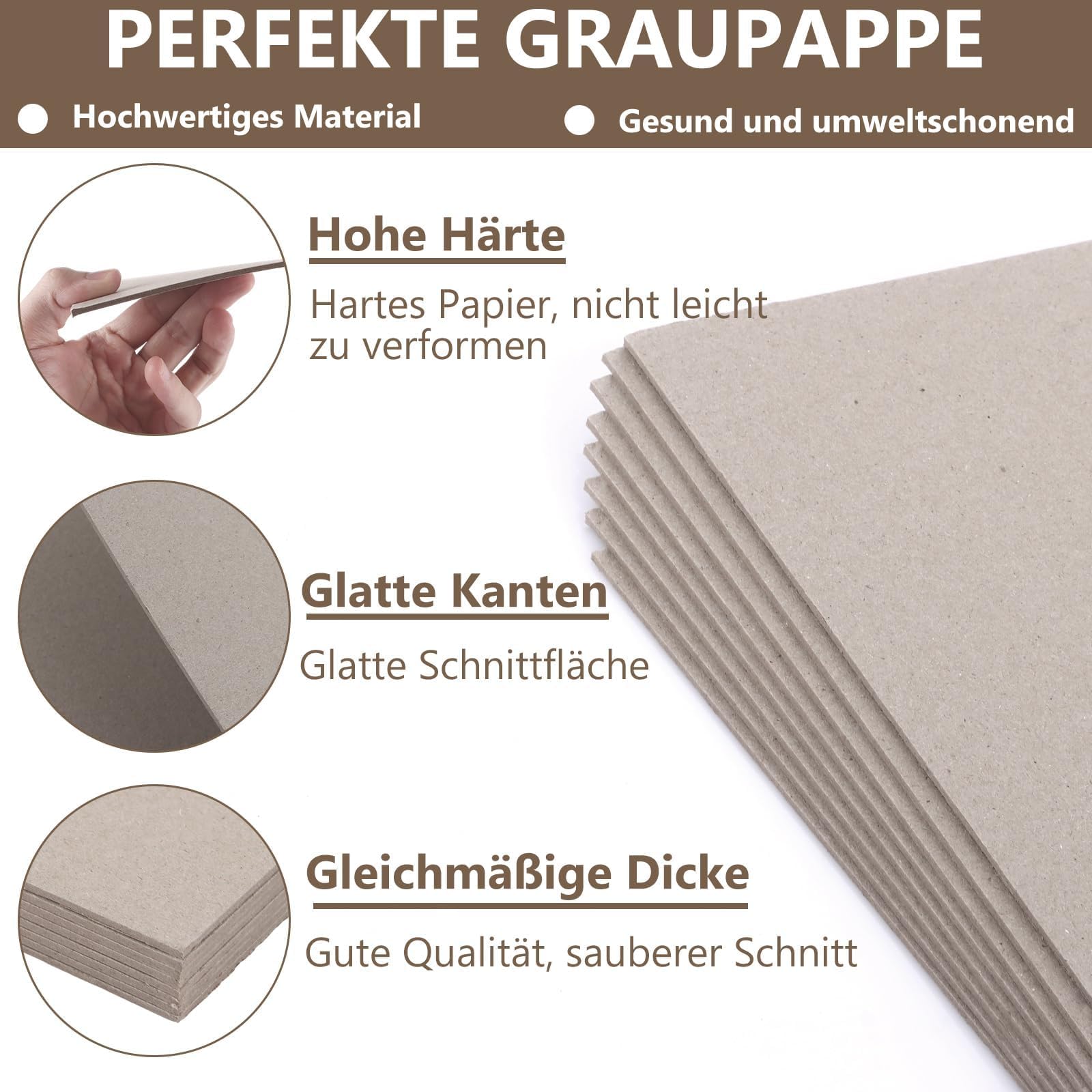 Lot de 30 Carton Gris A3 épaisseur 2mm, Plaque Carton Rigide 29.7x42cm pour Encadrement, Papier Cartonné A3 pour Reliure et Loisirs Créatifs