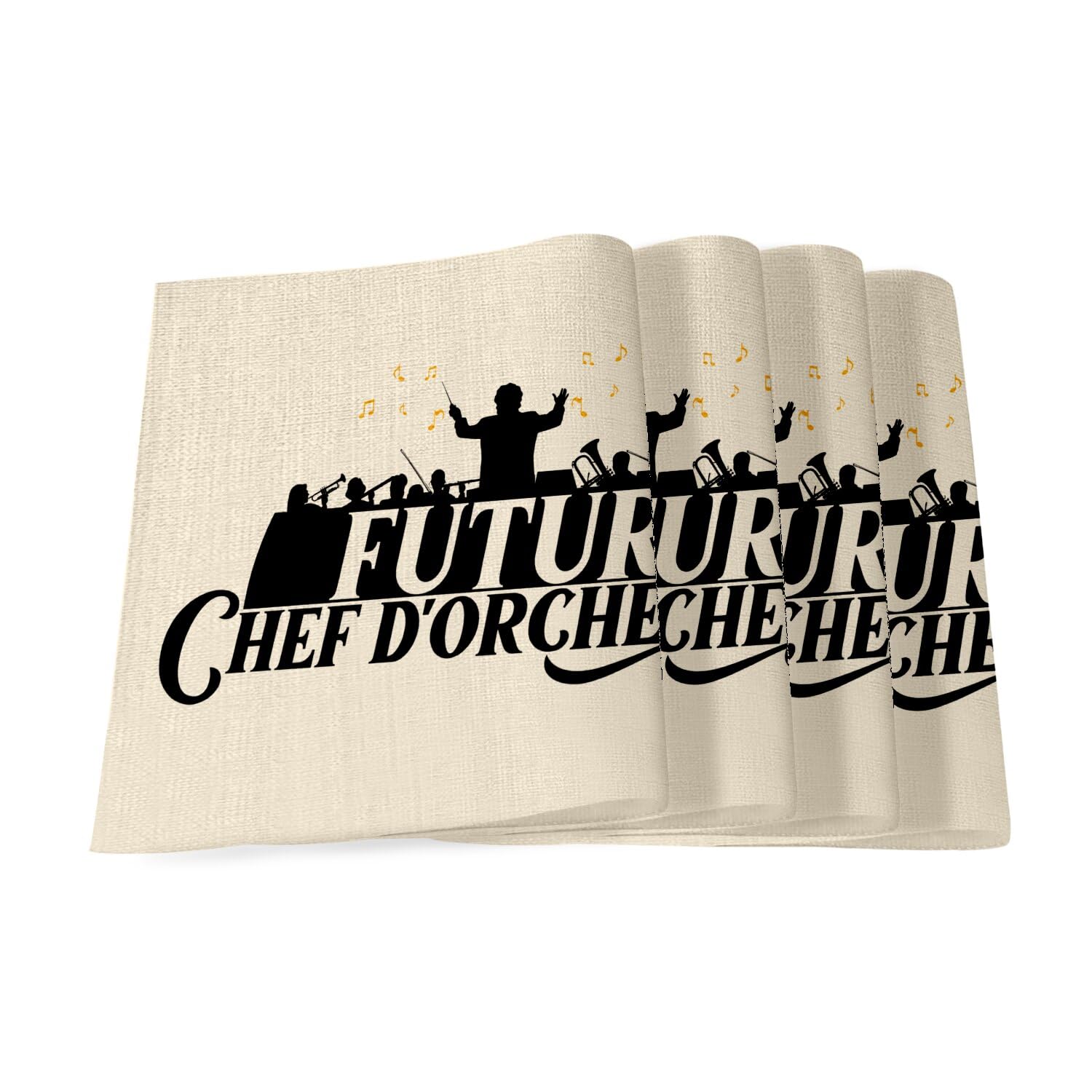 Set de table en lin futur chef d'orchestre pour des repas calmes en famille