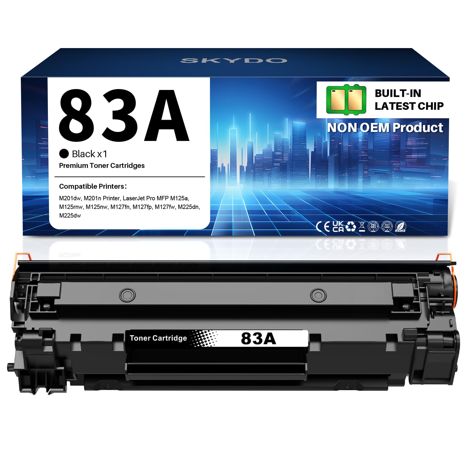 83A Black Toner Cartridge High Yield Replacement for HP 83A CF283A Compatible with LaserJet Pro MFP M125nw M201dw M225dw M201n M125a M127fn M127fw（1 Black）
