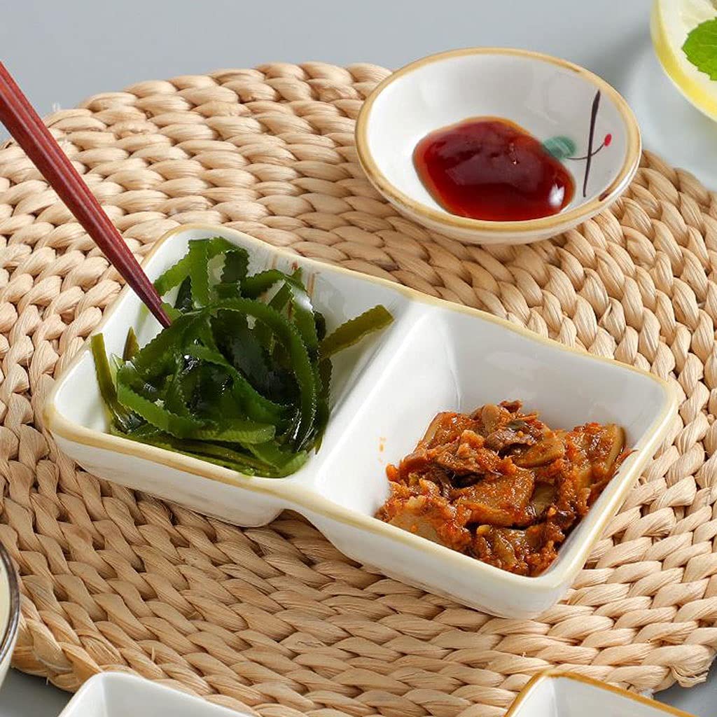 Soßenschale im japanischen Stil, 3er-Set, Keramik-Soja-Dip-Schüssel, Fach für Olivenöl, Vorspeise, Ketchup, BBQ