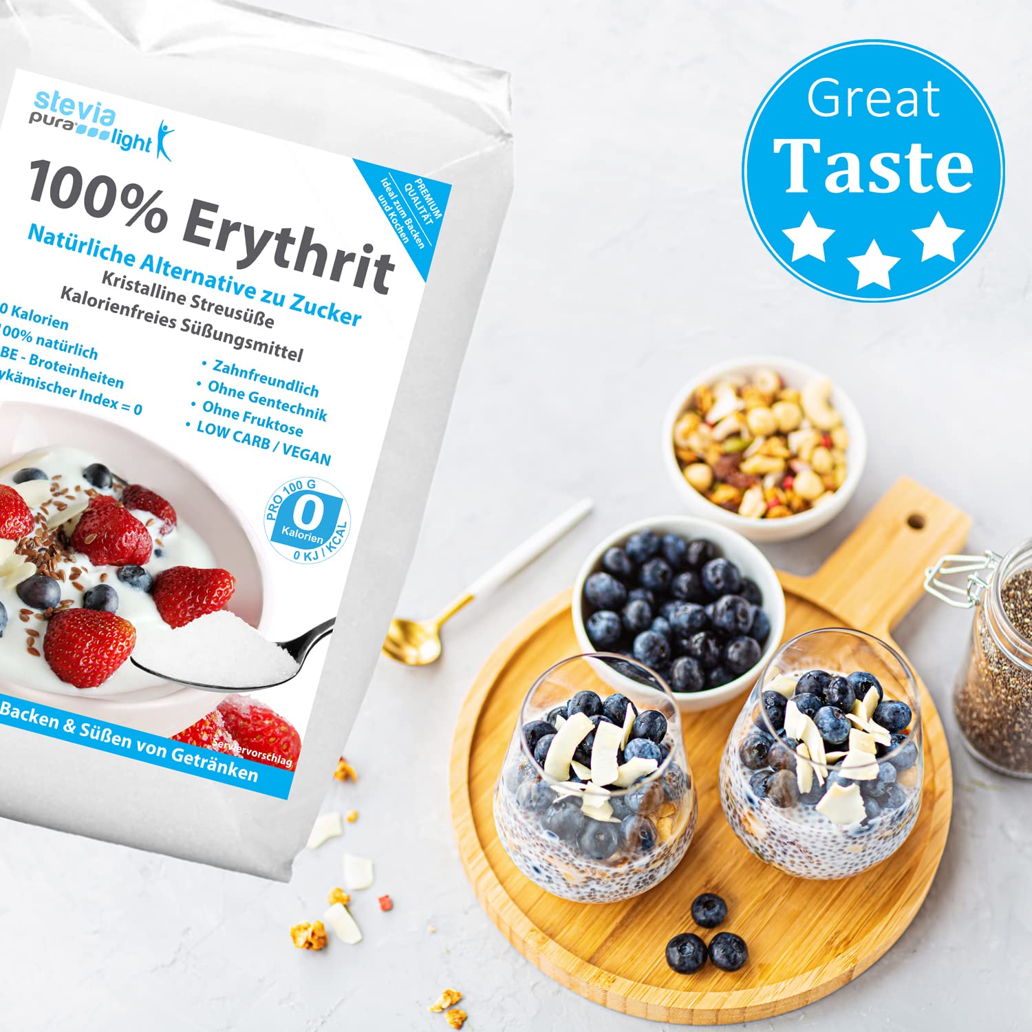 Erythrit | Natürliche Süße zuckerfrei | kalorienfreier Zuckerersatz | Vegan & zahnfreundlich | Zucker Alternative zum Kochen & Backen | 10kg