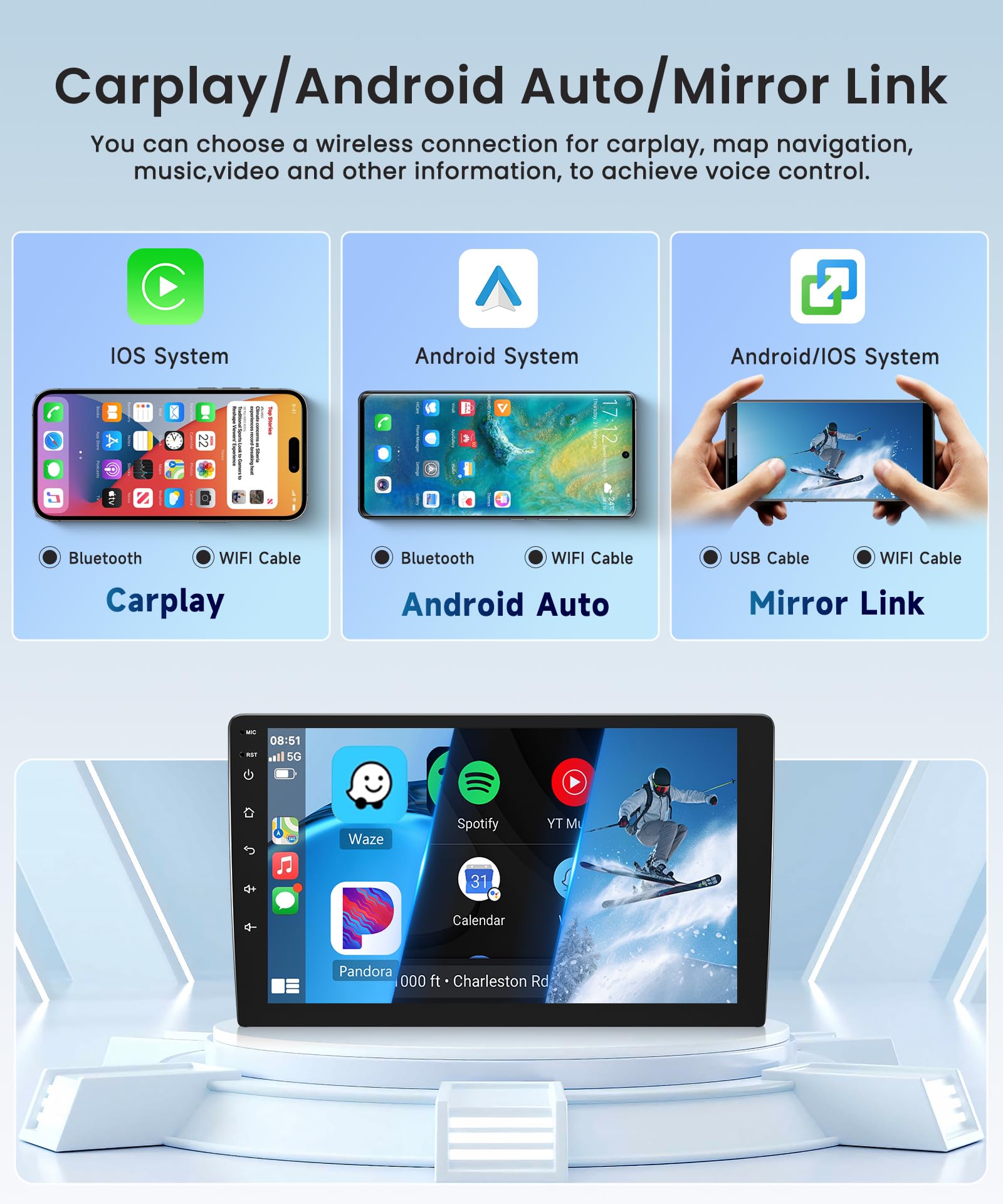 32G Wireless Carplay Android 13 Autoradio 2 Din per Renault Trafic Opel Vivaro B FIAT Talento Nissan NV300 9 Pollici Autoradio con Android Auto Navi GPS WiFi Bluetooth FM/RDS/SWC Telecamera Posteriore