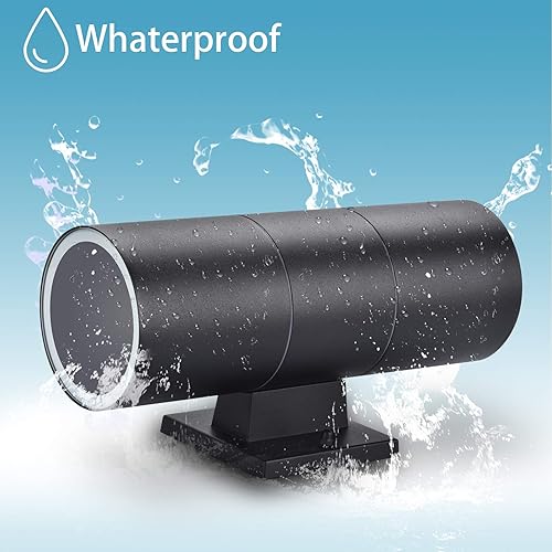 Miniatura 9 de Lámparas de pared para exteriores, lámpara de pared exterior de patio brillante, diseño de cilindro de montaje en pared IP65, accesorio de luz