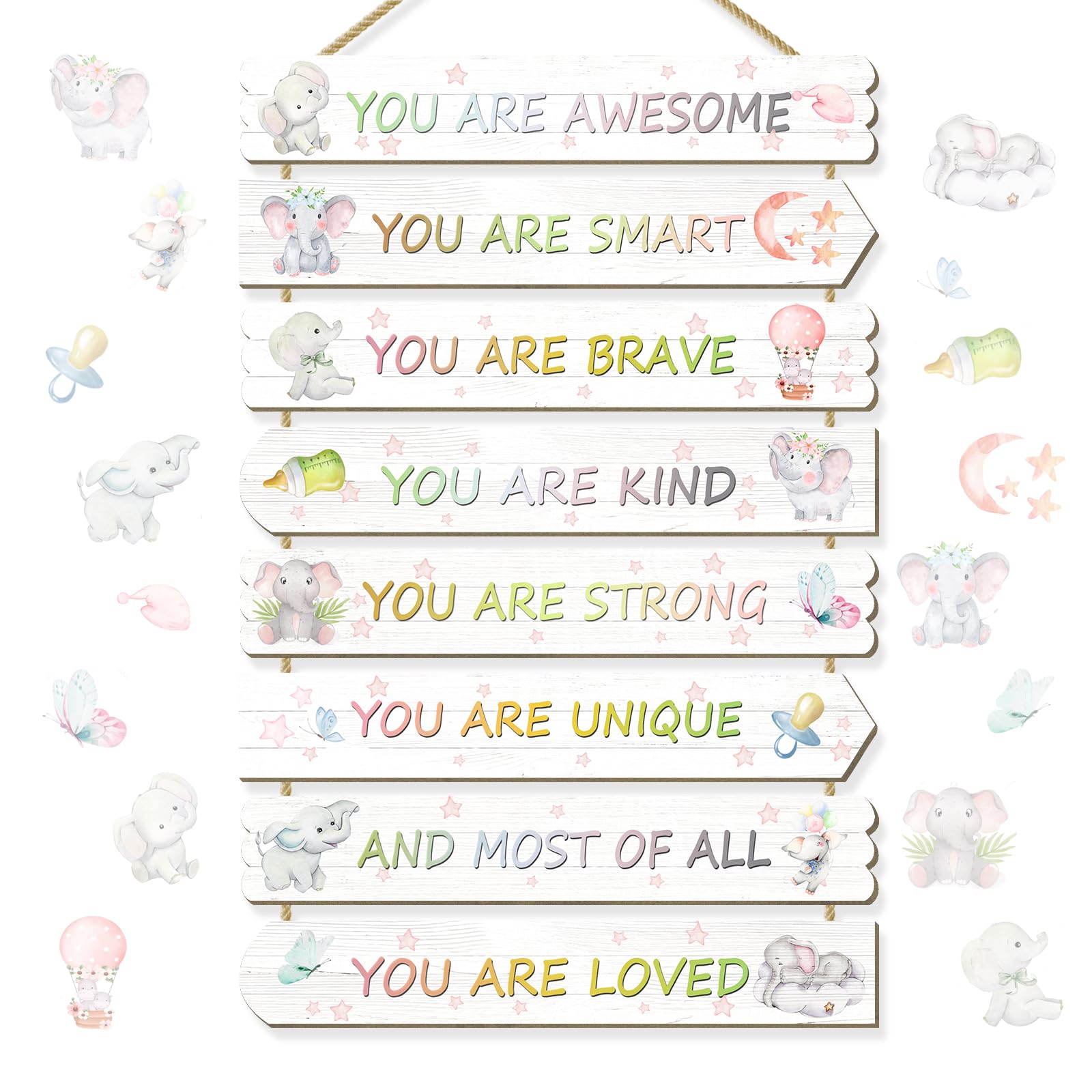 Elephant Room Decor for Boys Girls Kids Room Decor, Elephant Wall Art, Little Kids Bedroom Decorations,Toddler Classroom Deco for Boys, Bedroom Deco