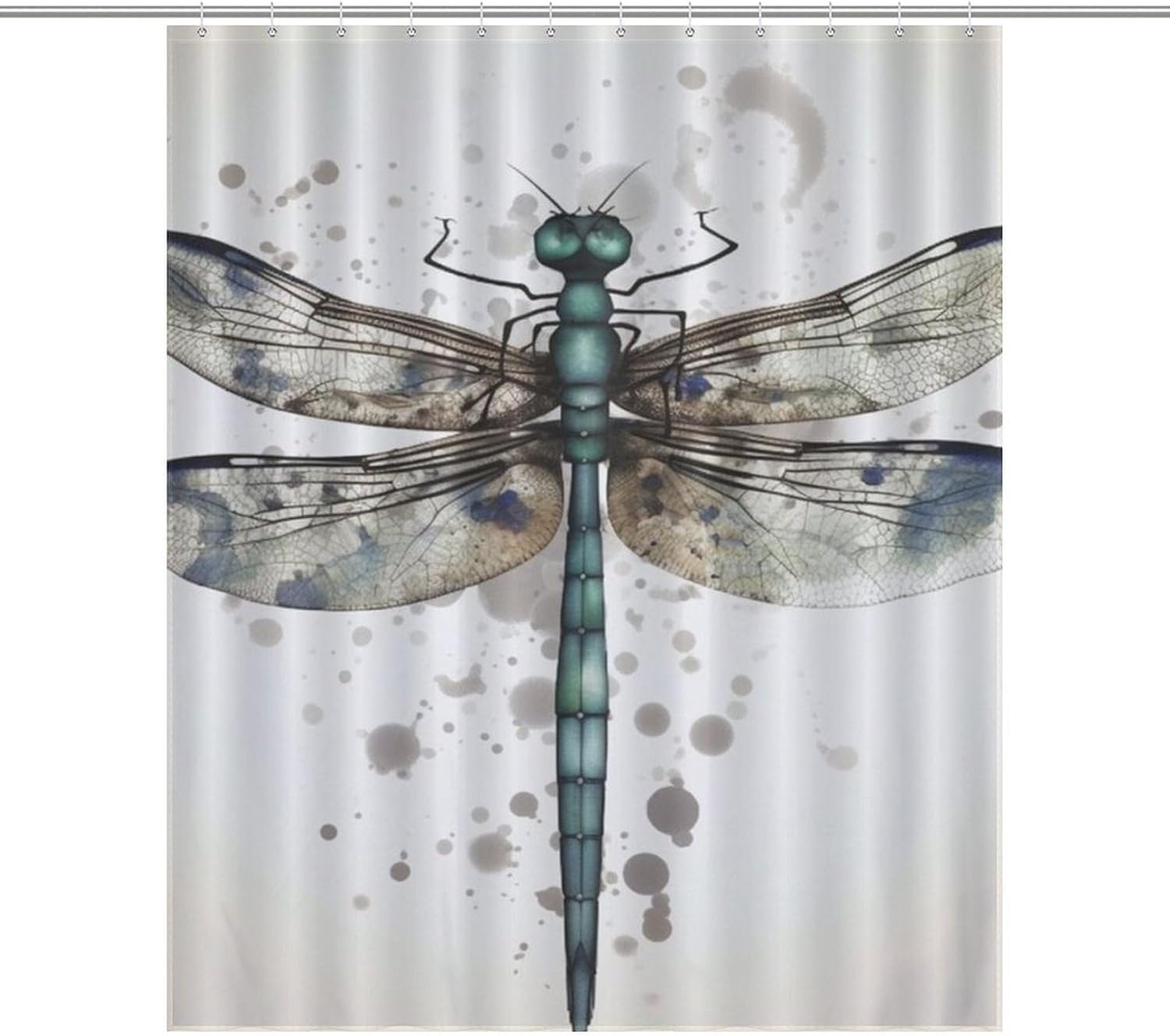 Modern Dragonfly Shower Curtain Textured Shower Liner Curtain Heavy Bathroom Shower Curtains with Grommets and Hooks Decor Bath Shower Curtains Set for Showers Bath Tubs 36'' X 72''