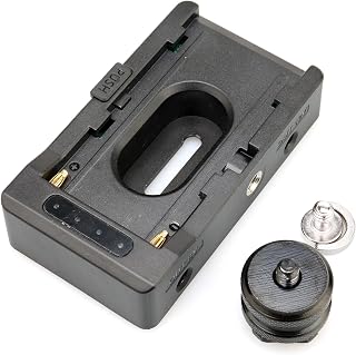 Fazvncv Estación de carga de batería para cámara F970 F750 F550 con carga rápida USB C y luces LED, color negro