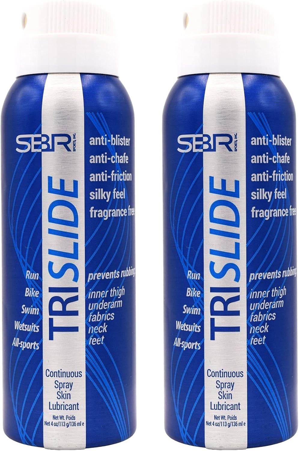 TRISLIDE Anti-Chafe Continuous Spray Skin Lubricant Body Friction Protection | Prevents Blistering and Chafing | Providng Long-Lasting Comfort and Protection | Pack of 2