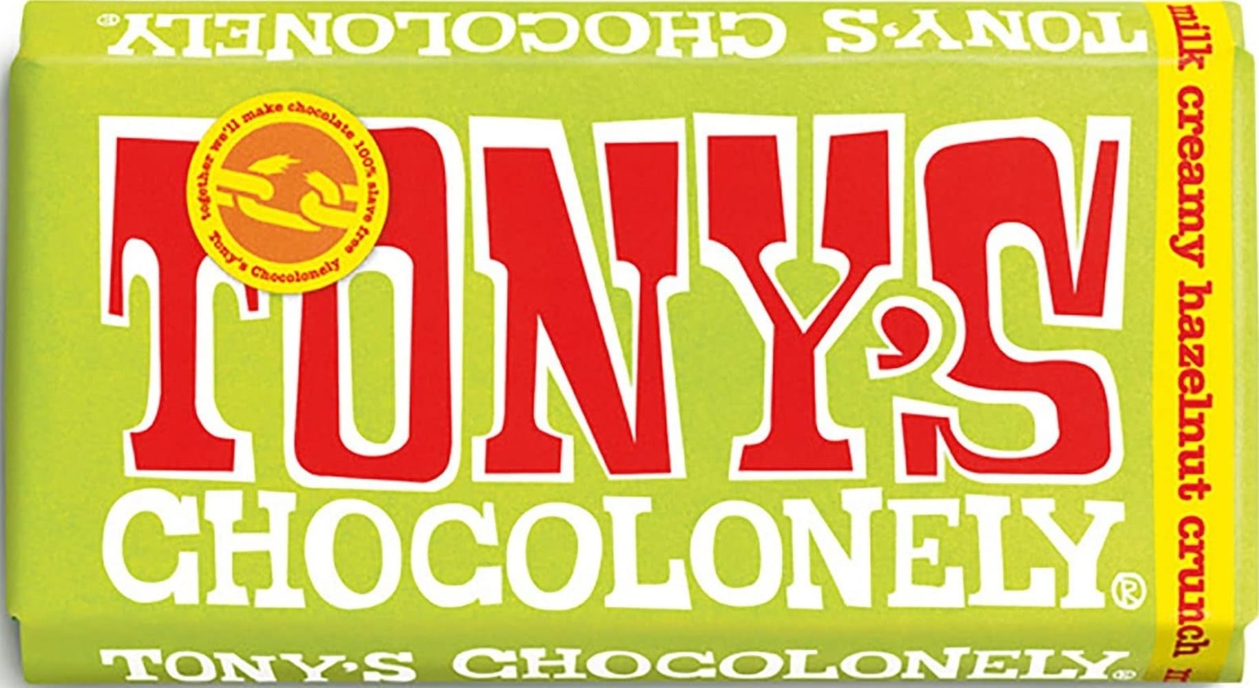 Tony's Chocolonely Milk Chocolate Creamy Hazelnut Fairtrade [Pack 15]