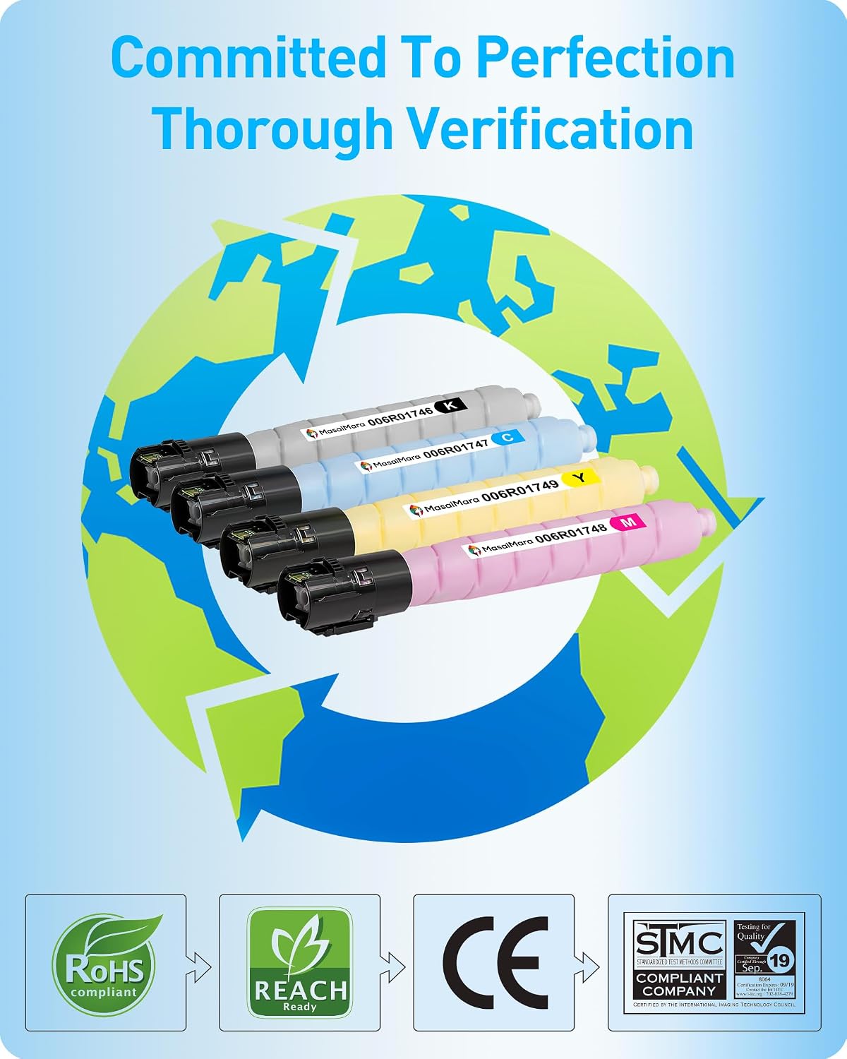 MasaiMara C8130 C8135 006R01746 006R01747 006R01748 006R01749 Compatible Toner Cartridges Replacement for Xerox AltaLink C8130 C8135 C8145 C8155 C8170 Printer(Black, Cyan, Magenta, Yellow, 4-Pack)