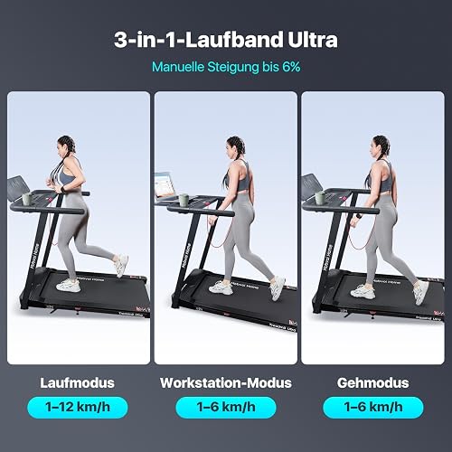 Mobvoi Home Smart AI Treadmill Ultra 6% Incline 3 in 1 Walking Pad Treadmills for Home Office TicSports APP 2.5HP Running Treadmill Handrail Holder for Cup Phone Laptop Speaker 12 KMH 120KG - 2
