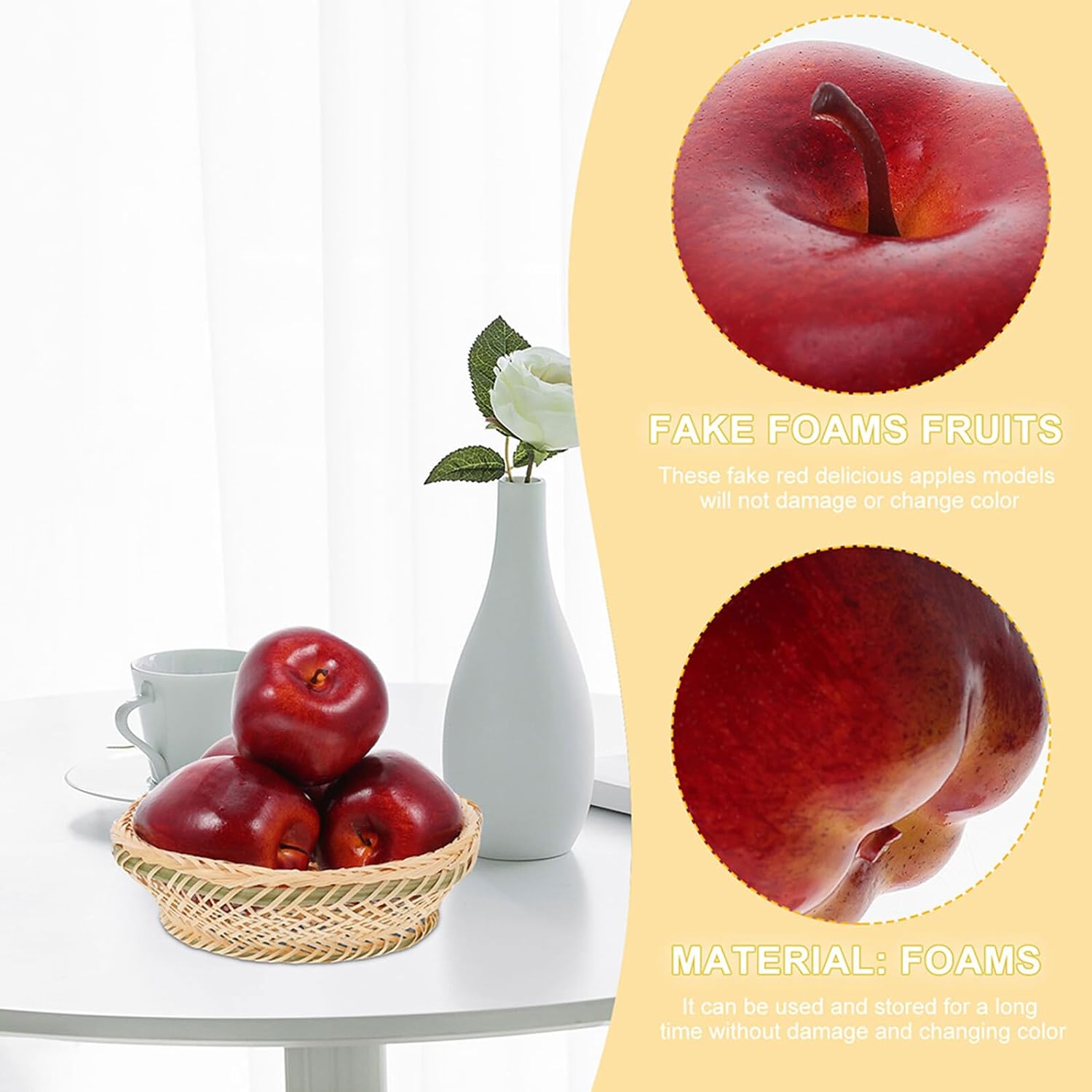8pcs Artificial Fruit Model Set, Realistic Faux Fruit for Home Kitchen Table Decoration, Photography Props and Holiday Display