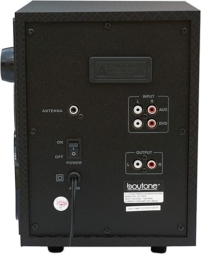 Miniatura 6 de Boytone BT-215FD Altavoz de audio estéreo Bluetooth inalámbrico de 55 W con sonido potente, sistema de bajos, radio FM, control remoto, puerto