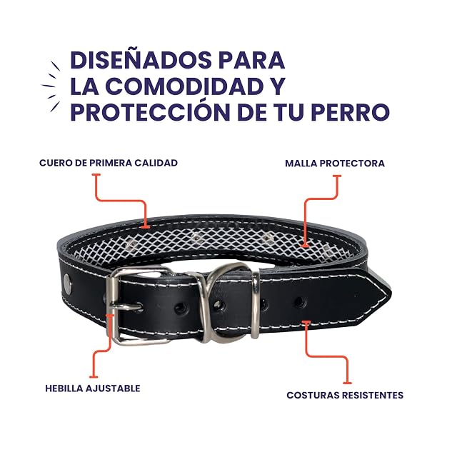 Foto 3 de 7 de TUYNEC - Collar para Perros con Funda para Collar Antiparasitario Perros, Hecho a Mano con Cuero de Primera…