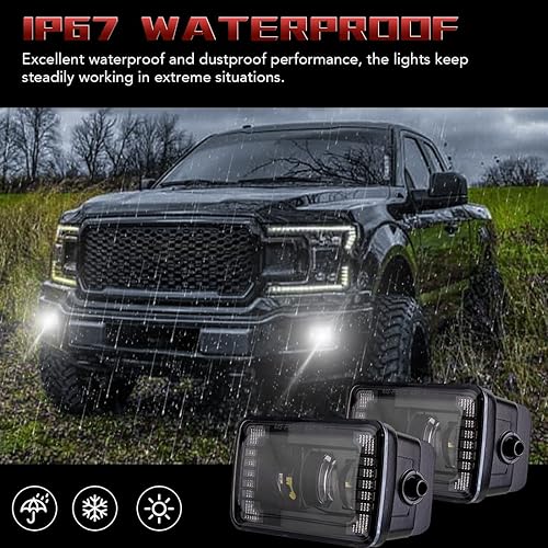 Miniatura 7 de Kit de luces antiniebla LED compatible con Ford F150 2015 2016 2017 2018 2019 2020 repuesto para parachoques de conducción aprobado por DOT, 1 par,