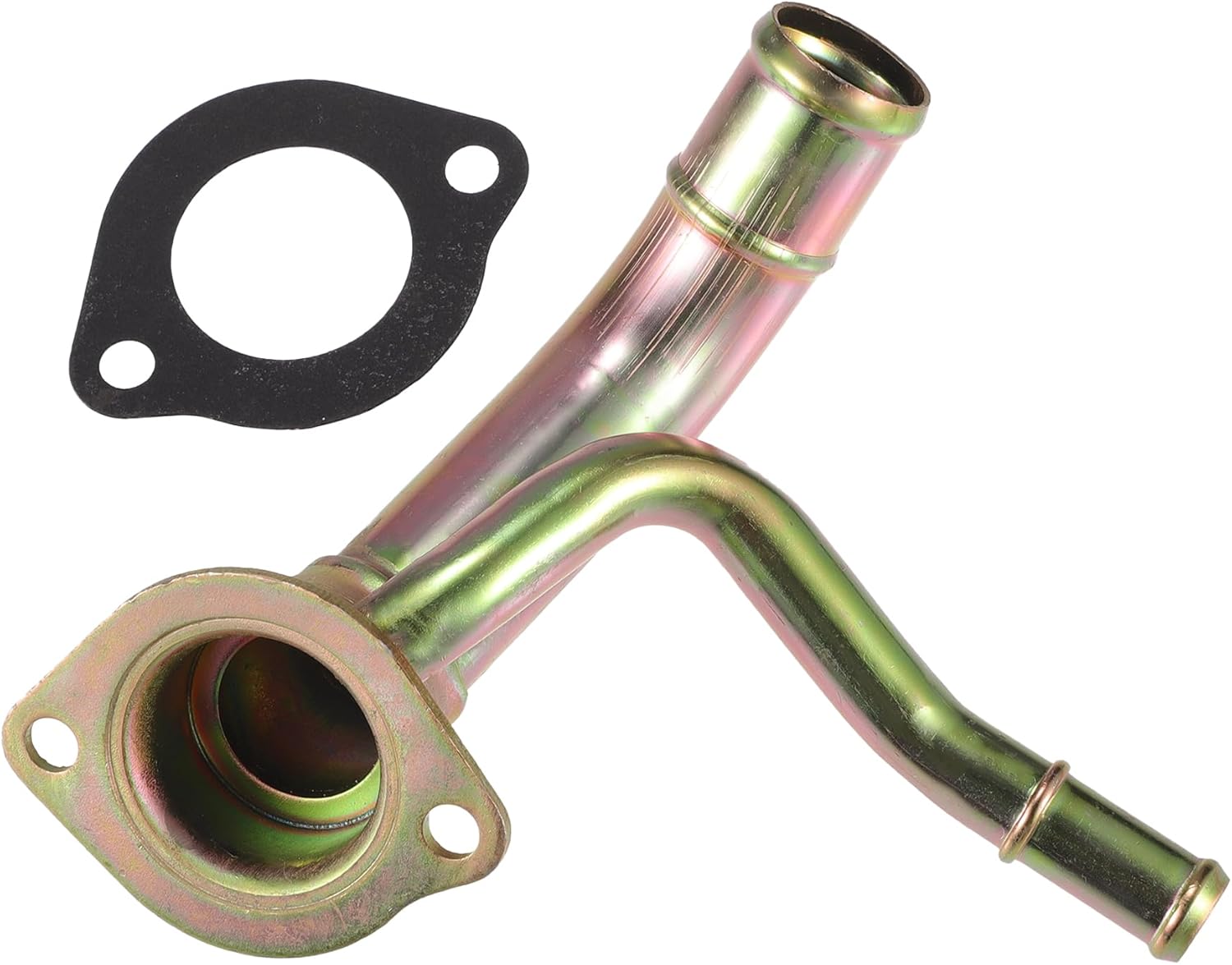 Engine Coolant Thermostat Housing No.F2TZ-8592-AA Water Pump Outlet Tube for Ford for Ranger 1992-1994 Metal Bronze Tone