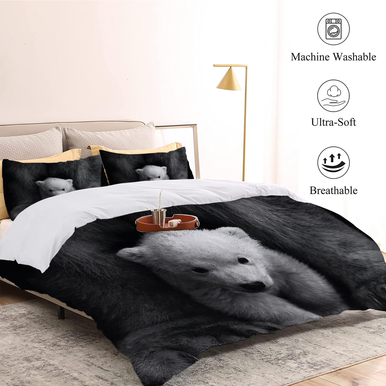 Juego De Funda Nórdica Infantil Safari 3 Piezas: Edredón 150x200cm Y 2 Almohadas 50x75cm, Microfibra Suave, Cremallera Y Lazos - Diseño Bonito Para Habitación Niños