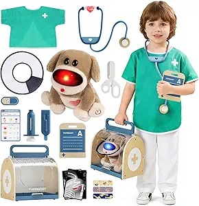  Doctor Kit for Toddlers 3-5, Pretend Play Doctor Set(Blue)