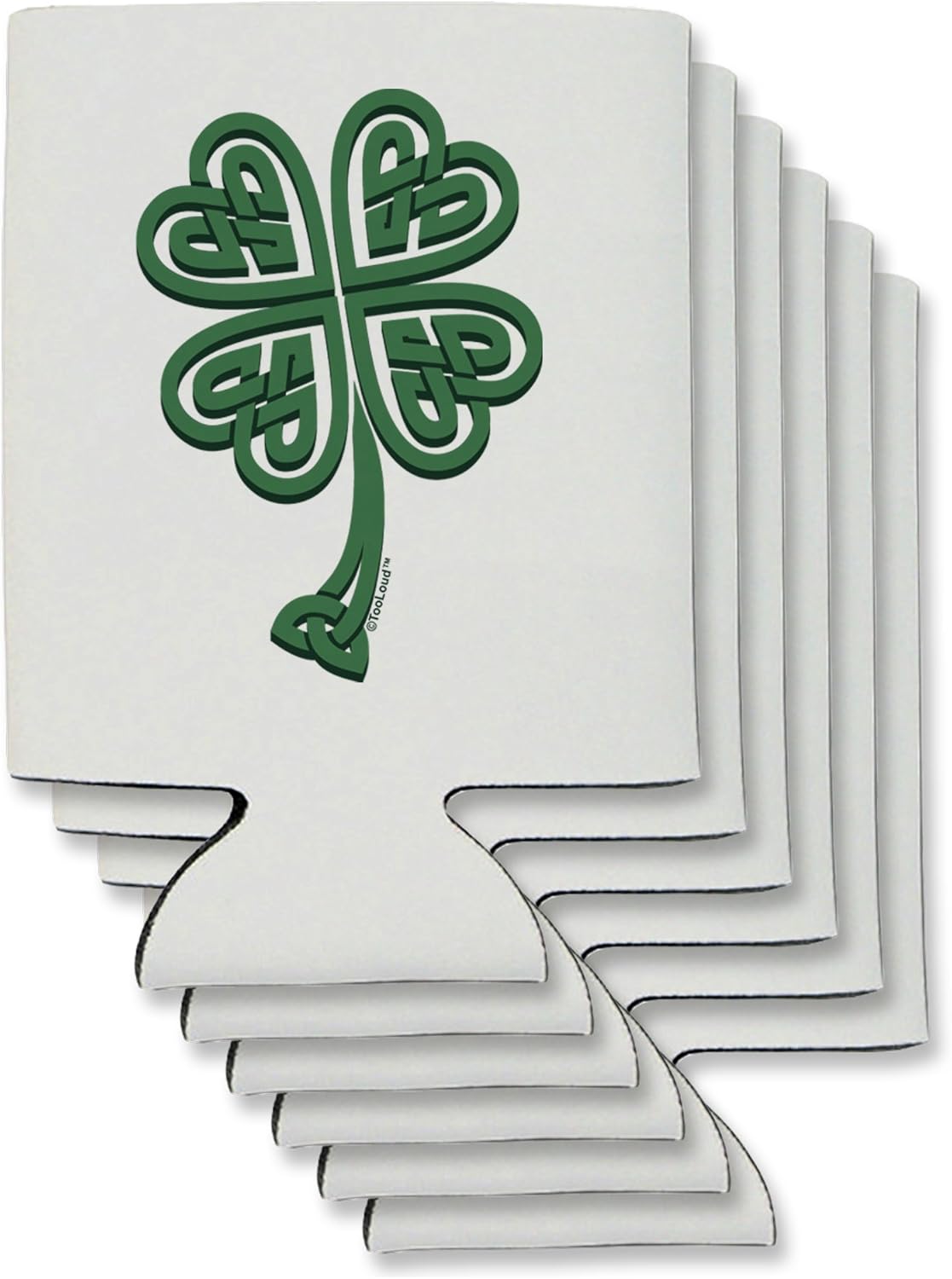 TooLoud 3D Style Celtic Knot 4 Leaf Clover Can/Bottle Insulator Coolers - 6 Pieces