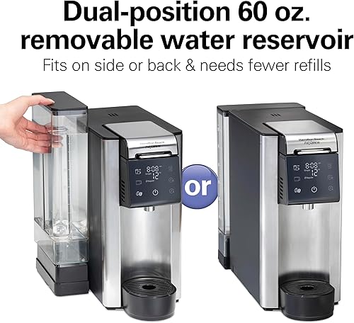 Miniatura 4 de Hamilton Beach FlexBrew Advanced 49929 - Cafetera térmica programable 5 en 1 de 12 tazas de goteo y de una sola porción, móvil de 60 onzas, depósito