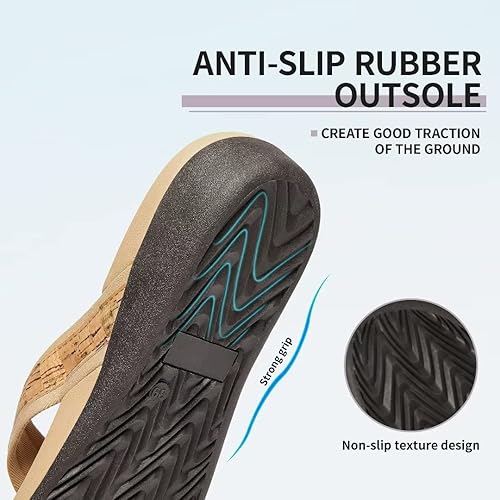 Vista 56 de Sandalias ortopédicas para mujeres, sandalias de fascitis plantar para pies planos con soporte de arco estilo pata de gallo, sandalias para caminar