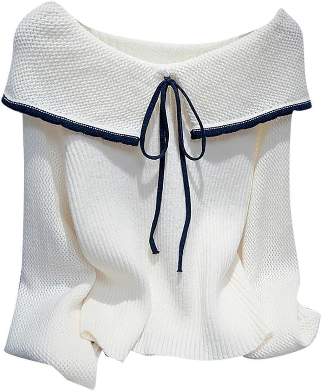 Women's Large Lapel Collar Knitwear Solid Color Loose Long-Sleeve Fall Winter Sweater