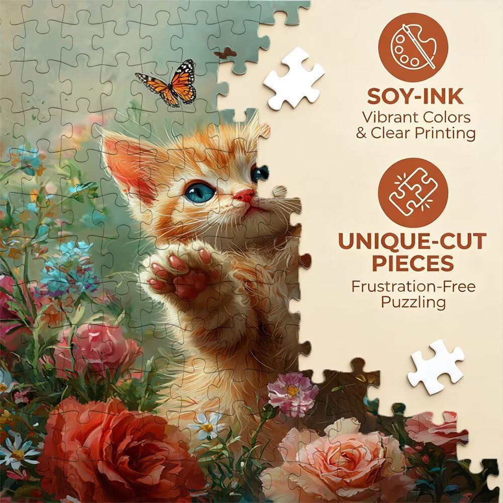 Puzzle 2000 sztuk, piwonia kot puzzle dla dorosłych 2000, drewniane puzzle, klasyczne gry edukacyjne, niemożliwe wyzwanie, gry i zajęcia rodzinne, prezent kreatywny DX0YL1-718