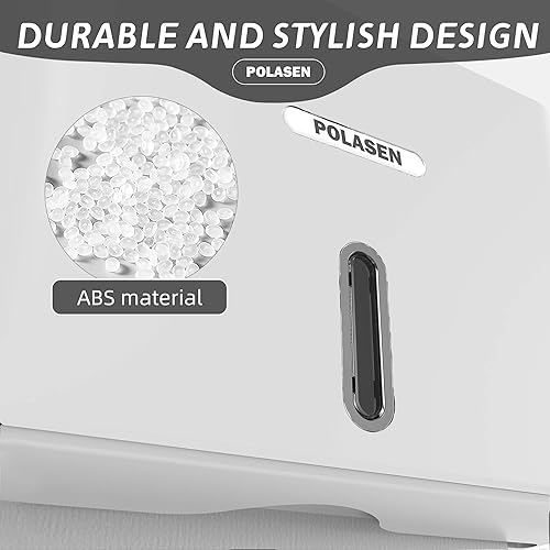 Miniatura 4 de Dispensador de toallas de papel multipliegue para montaje en pared, adhesivo compacto blanco, sin taladrar ni tornillos, se adapta a toallas de mano