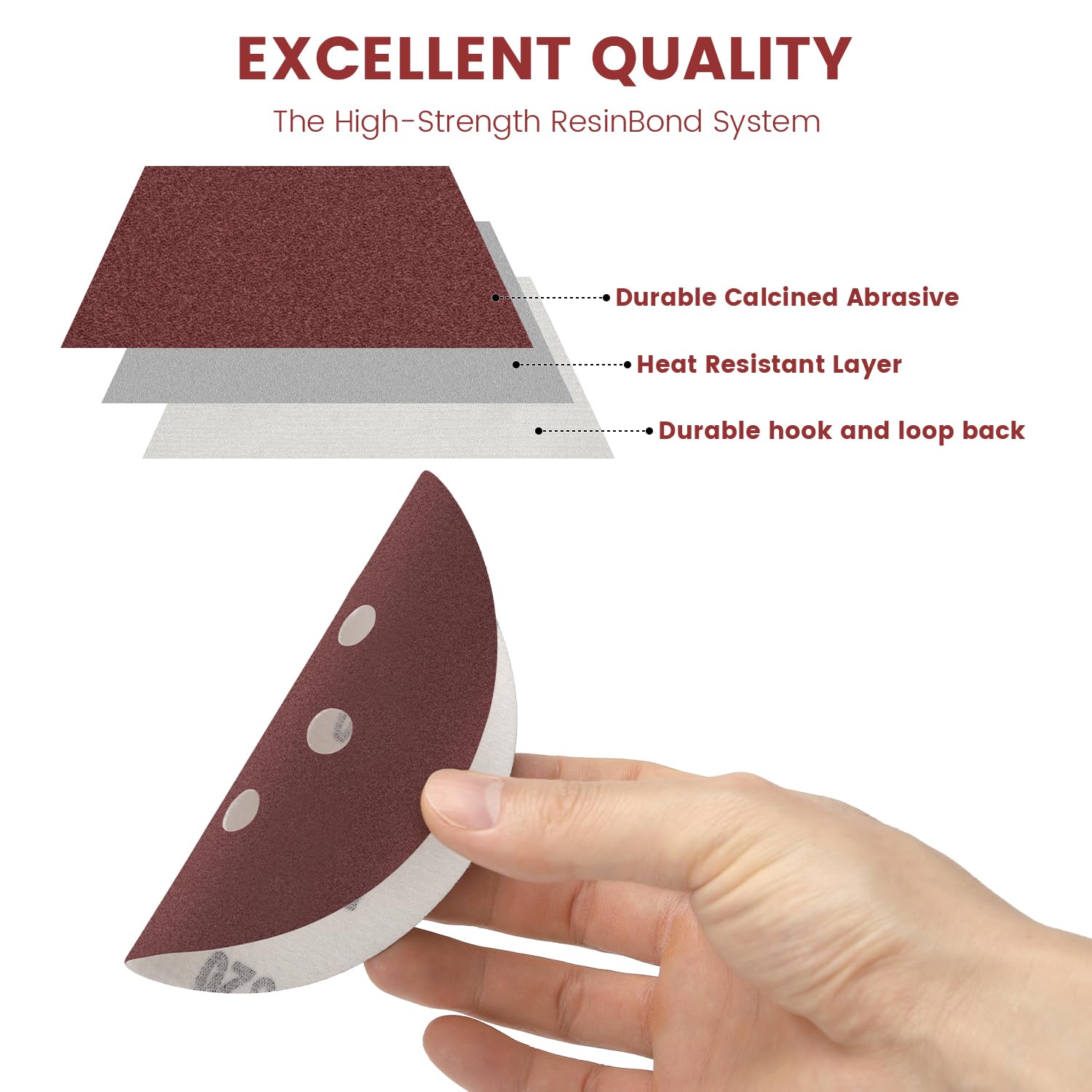 50PCS 5 Inch Sanding Discs,Round Hook and Loop Sandpaper Self-Adhesive - 8 Hole Quick Change for Orbital Sander, 80 120 180 240 320 Mixed Grits Assortment