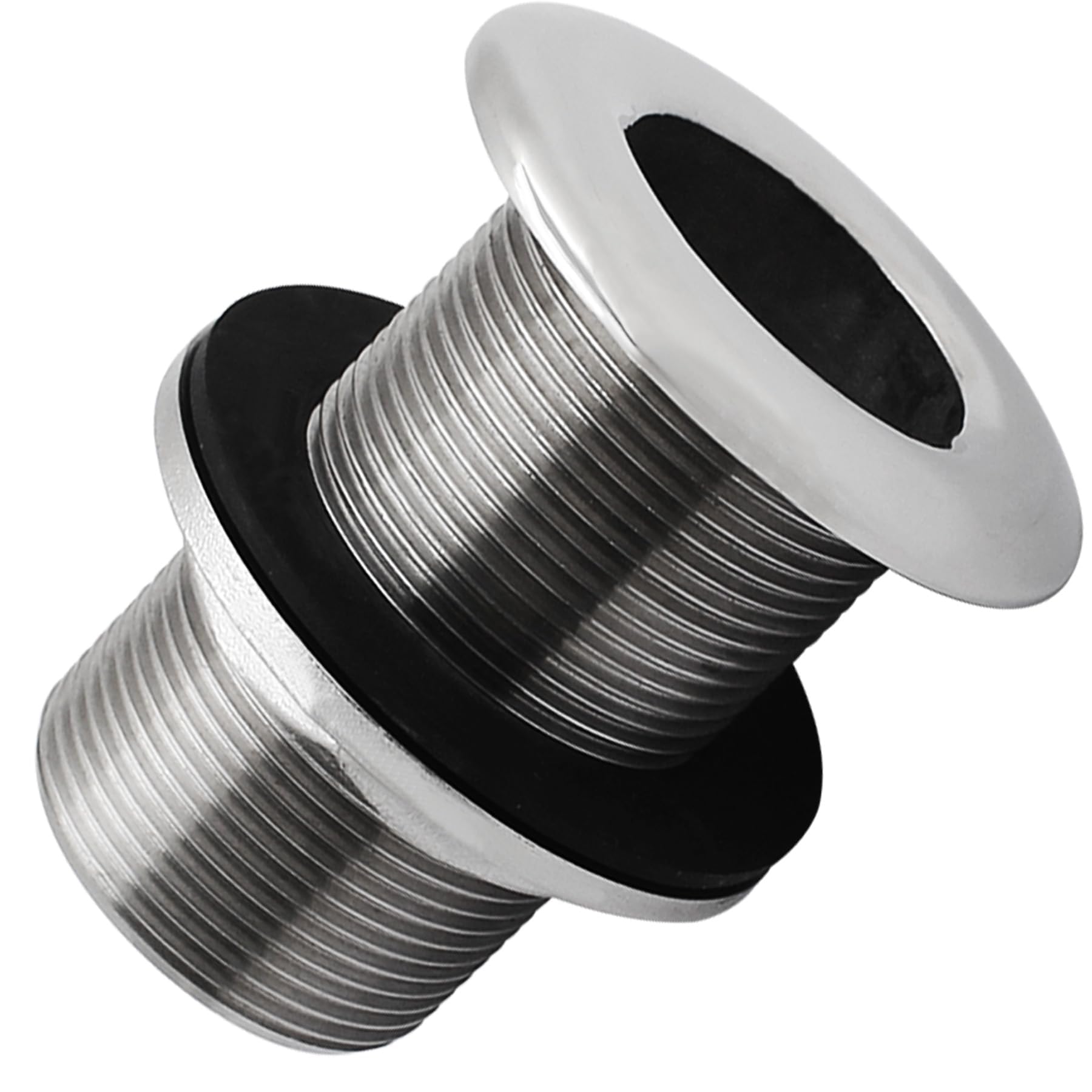 YANYUCB 316 Stainless Steel Thru Hull Fitting with Nut&Custom Gasket for Boats,Yachts or Rvs(2 inch)