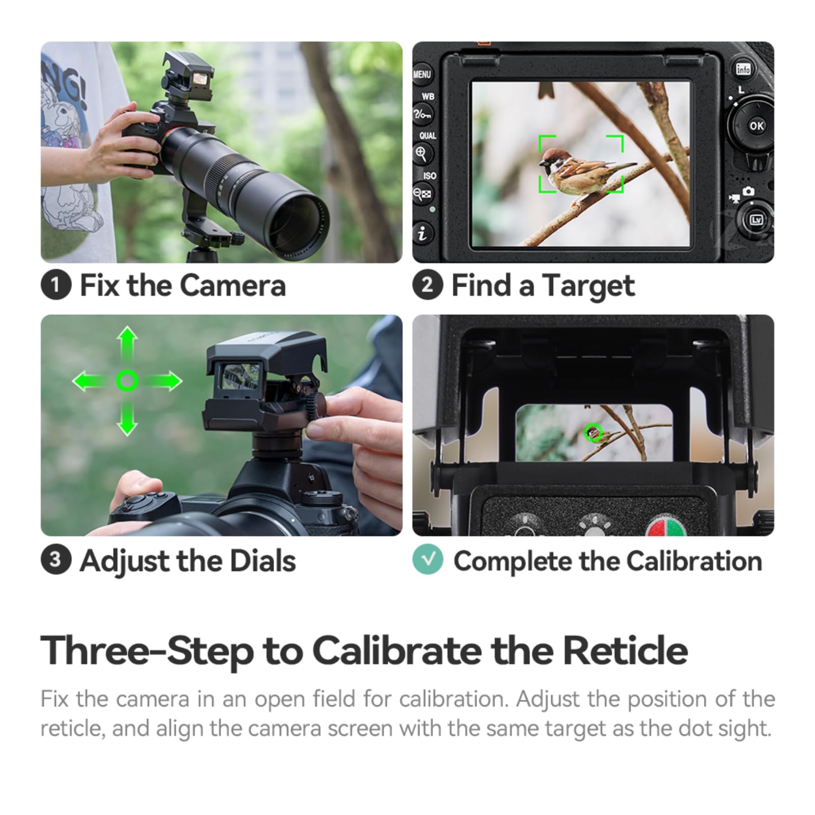 TTArtisan Fotocamera Dot Sight Super-Tele-Tracking visiera con mirino rosso/verde, 5 livelli di luminosità, 73 g, supporto per scarpe freddo/flash per fotocamere DSLR e mirrorless