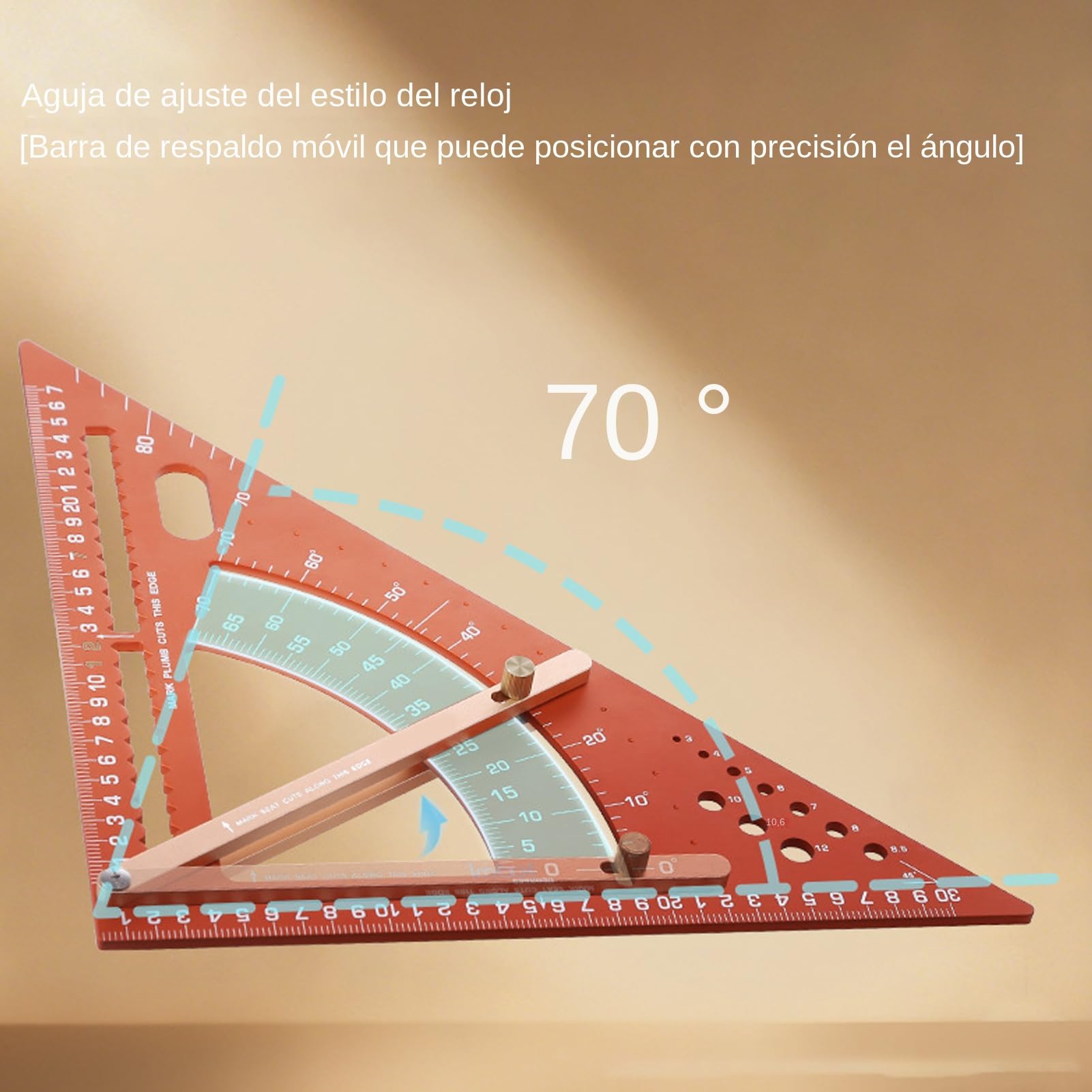 Escuadra de Carpintero Regla Triangular De Aluminio Ajustable Para | Escuadra De Construcción para Profesionales y Aficionados al Bricolaje