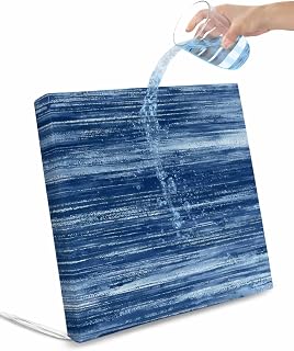 2 Pack Chair Cushion Covers Removable, Navy Blue Outdoor Waterproof Seat Cushion Slipcovers, Vintage Modern Abstract Art Ombre Sofa Couch Seat Cover Furniture Protector, 20"x18"