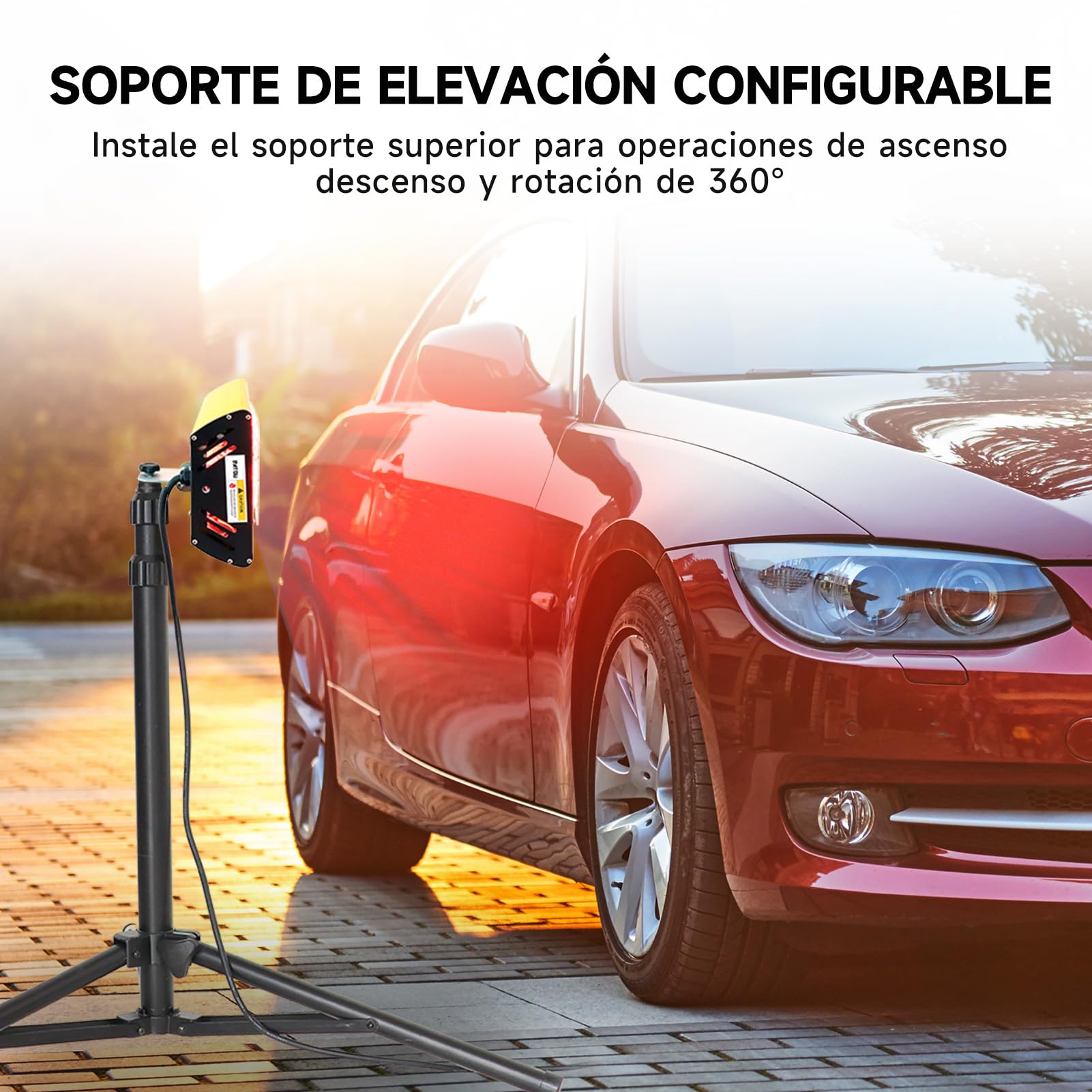 DATOUBOSS Lámpara de Curado Pintura Infrarrojos 2000W 230V Secador Infrarrojos Pintura Portátil para Reparación de Carrocería y Trabajos de Pintura Automotriz (350×400 mm)