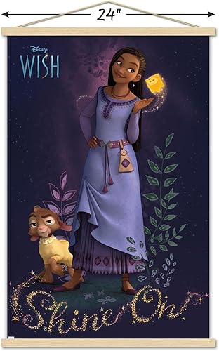 Miniatura 3 de Trends International Disney Wish - Póster de pared Asha, 22.37 x 34.00 pulgadas, paquete de impresión y colgador de madera de haya