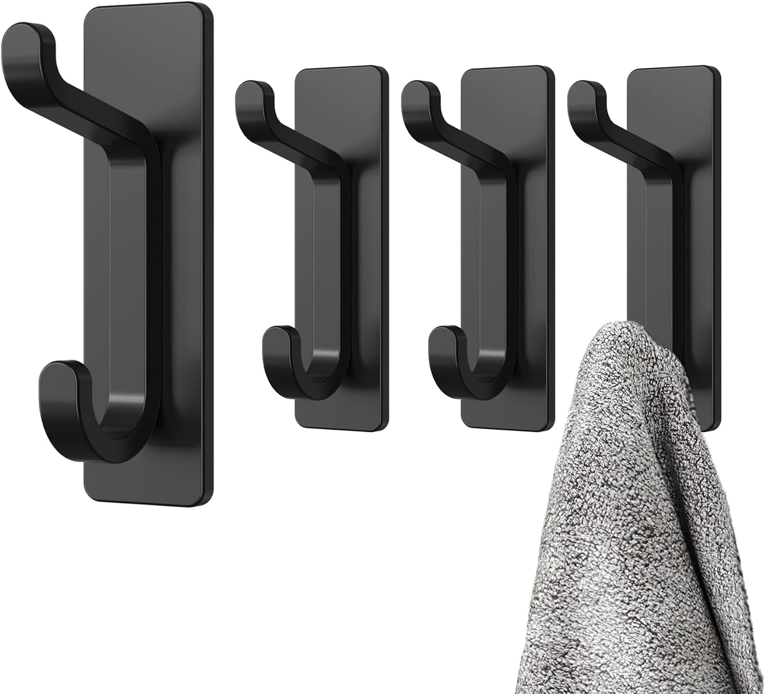 4 Ganci Adesivi Da Parete In Acciaio Inox - Porta Asciugamani Da Bagno E Cucina, Appendini Senza Fori, Impermeabili, Carico Fino A 10kg