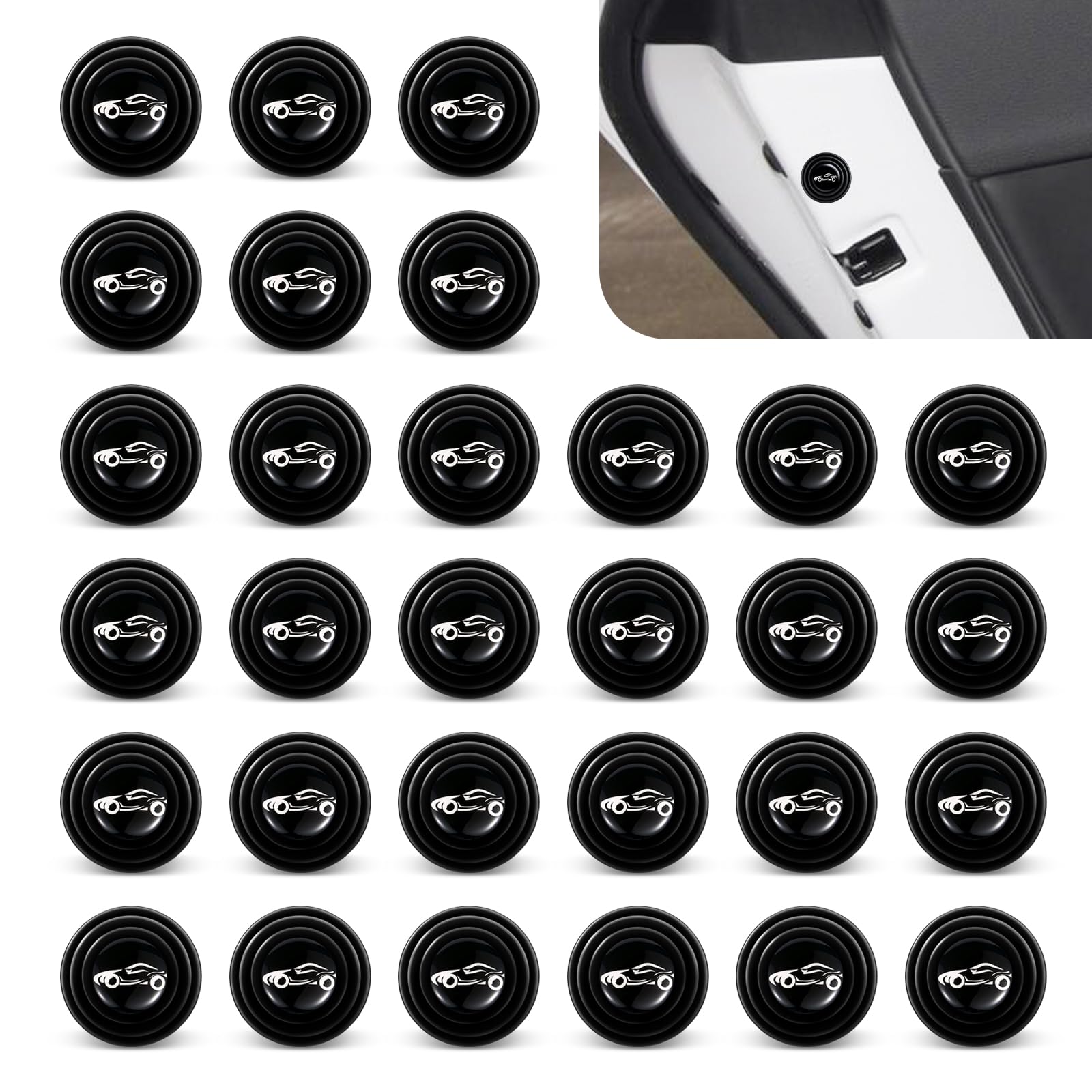 30PCS Car Shock Absorber Car Door Shock Absorber Cushion Gasket Sound Deadening High Elasticity Silicone Waterproof Absorber DIY