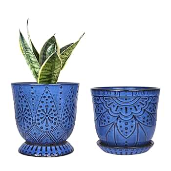 Amazon.com : Gepege 6 Inch Beaded Ceramic Planter Set of 2